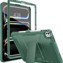Soke Case for iPad Pro 13 Inch M5/M4 (2025/2024) & iPad Air 13 Inch M3/M2, iPad Pro 12.9(2022 2021 2020,6th/5th/4th Gen), Rugged Shockproof Protective Cover with Built-in Kickstand - Midnight Green