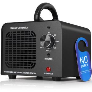 Generator 60000mg/h, Industrial/Home Machine, Odor Removal for Areas of 6,000 Square Feet, High Capacity Odor Eliminator for Car, Rooms, Smoke, Pets, O3 Air Purifier Deodorizes (Black)