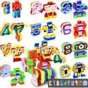 Animal Number Robots Transforming Toys 10-in-1  STEM Learning Toys for Kids Ages 3+, Number Blocks with 10 Digital Cards, Convertible to Mega Robot (ABC Zoo Series) (Multicolor)