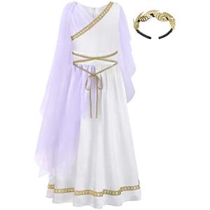 ReliBeauty Kids Greek Goddess Gostume Girls with Headband Size 160