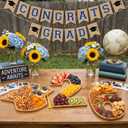 SiliFine 3 Pcs 26 Letter Graduation Cap Charcuterie Boards 11.8'' Wooden 2026 Graduation Fillable Letters Box Reusable Alphabet Food Serving Tray Platter for Candy Graduate Party Decoration Gifts