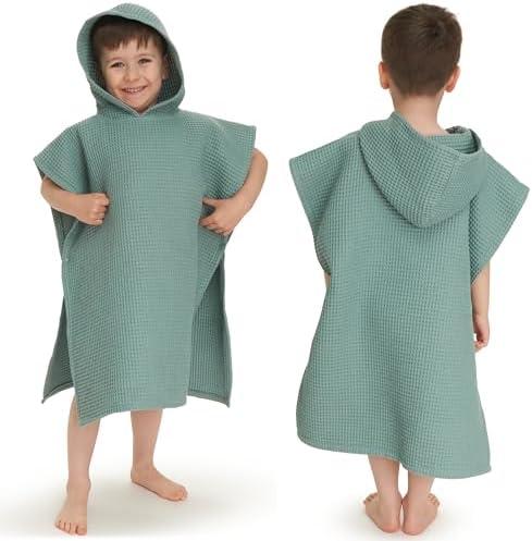 ZICOTO Soft Hooded Beach Towel for Kids - Cute Towel for Babies and Toddler Made of Waffle Cotton - Perfect Lightweight and Absorbent for Bath, Beach, Pool