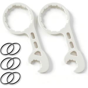 2 x 2 Packs Water Filter Wrench with 6 Durable Rubber O-Rings, Compatible with GE Water Systems GXWH20S, GXWH20T, GXWH20F, GXWH04F, GXRM10RBL, GX1S01R, Water Filter Housing Removal and Installation Tool