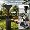 QH.HOME Patio Heater Covers, [2026 Upgraded Tear-Resistant Fabric] Waterproof with Robust Zipper,Dustproof/Wind/Sunlight/Snow-Resistant, (89"H x 33"D x 19"B ,Black)
