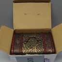 3-Set Wood Treasure Chest Decorative Boxes with Flower Motifs - Vintage Style Small Treasure Box Set for Jewelry, Coin Collection, Bathroom and Home Dcor (3 Sizes)