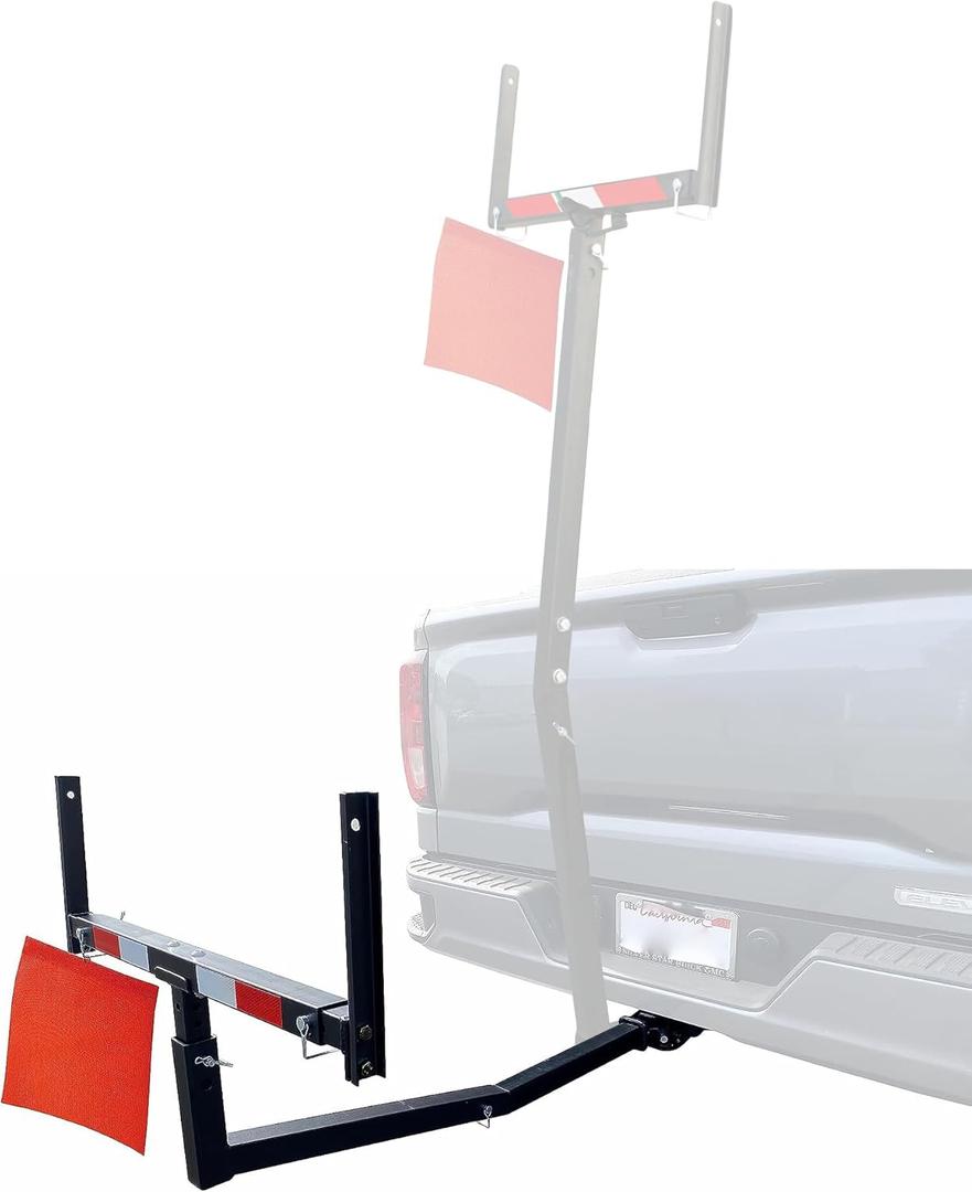 MaxxHaul 70231 Hitch Mount Pick Up Truck Bed Extender For Ladder, Rack, Canoe, Kayak, Long Pipes and Lumber), Black , 37 x 19 x 3 inches