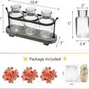 Vase Set with Flower and LED Lights, 3 Jars with Artificial Flowers, Rustic Wood Tray, Farmhouse Table Decor