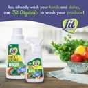 FIT Organic Fruit and Vegetable Wash, Spray Bottle, White, Clear, 12 Fl Oz