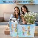 Personalized Gifts Monogrammed Birthday Gifts for Women, Bridesmaid Bachelorette Party Christmas Initial 20 oz Tumbler, Makeup Bag Cup Ballpoint Pens Journal Notebook 6 Set, (Aesthetic Blue Flower H)