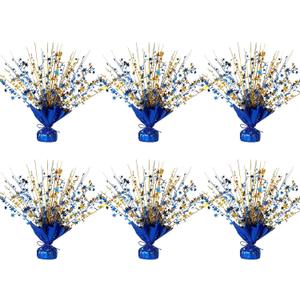 6 Pack Star Table Centerpieces for Party, Birthday Table Decorations for Kids Adults, Party Centerpieces for Tables for Wedding Baby Shower Graduation Holiday Event (Blue Glod)