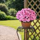YXZZWL 8 Bundles Artificial Flowers for Front Door, Fake Silk Azalea Bouquet Silk Flowers for Outside UV Resistant Realistic Faux Plants for Planter Farmhouse Patio Garden Walkways Home Decor (Pink)