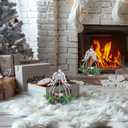 DECORKEY Christmas Lanterns Decorations Outdoor&Indoor, 2PCS Andrew Candle Holders with LED Candle, Pine Cone&red Berry Wreath, Decorative Lanterns for Porch Centerpiece Table Decor Gift