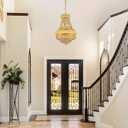 Gifarich Gold Crystal Chandeliers for Dining Room，6-Lights D15 Inch