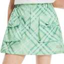 Barry Banny Girls Plaid Skirt with Pockets Lining Elastic Waist A-Line Kids Teens Summer XX-Small Green (Green, XS)