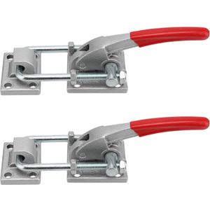 KEILEOHO 2 Pack U-Hook Latch Clamp, Heavy Duty Adjustable Toggle Clamp, Alloy Steel Pull Action Clamp CH-40380 Latch Type U-Bolt Clamp with Rubberized Lever, 7716Lbs Capacity