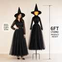 TW SHINE Halloween Witch Decorations Outdoor, 6 FT Set of 3 Holding Hands Witches Stakes with Glowing Face, Lighted Halloween Decor for Party Yard Lawn Porch Garden Haunted House Props