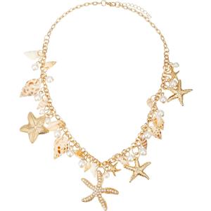 Shell Starfish Necklace Bracelet Conch Statement Chunky Necklace Mermaid Costume Jewelry Beach Jewelry for Women