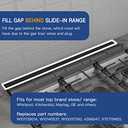 Slide-in Range Rear Filler Kit Black, Universal Triangular Fill Strip, Top Trim Kit Between Stove and Wall for Whirlpool & Most Brand, Aluminum Gap Cover, 30" Long