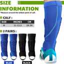 2 Pairs Soccer Shin Guards Kids, Football Ankle Protector Socks, Youth Shin Pads Protective Soccer Accessories, Football Equipment with Leg and Ankle Guard Pad for 6-12 Boy Girl Teenager, Blue Black