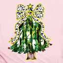Christmas Shirts for Women Christmas Tree T-Shirt Merry Xmas Graphic Tee Tops (Pink, S)