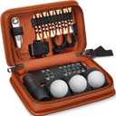 YOREPEK Golf Accessories Kit for Men, Golf Stuff Set with Leather Case, Golf Balls, Golf Tees, Multifunctional Divot Knife, Monocular, Scorer, Golf Gifts for Men Women Golfers (Brown)