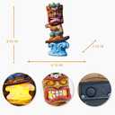 Solar Tiki Statue Outdoor Decor-Tiki Bar Decor-Garden Tiki Surfing Statues Waterproof Decoration Figurine for Tiki Bar,Patio,Balcony,Yard,Lawn,Table,Desk 9.92 Inches Tall