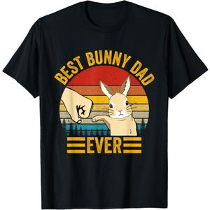 Best Bunny Dad Ever Rabbit Lover Father Pet Rabbit T-Shirt. S