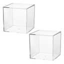 Acrylic Box with Lid, 2 Pack 5.9" ×5.9" ×5.9" Clear Acrylic Boxes Square Cubes for Candy, Favors, Coffee, liquid coffee pods, Jewelry