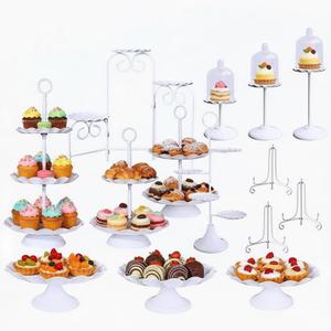 16 Pieces Cake Stands Metal Cupcake Holders Set for Graduation Party Dessert Table Wedding Baby Shower Birthday Tea Party Anniversary Christmas Antique European Decoration Fruits Snack Plate Tray