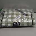 ZAZE Extra Large Picnic Outdoor Blanket, 80''x80'' Waterproof Foldable Blankets Gingham Picnic Mat for Beach, Camping Grass Lawn Park Accessories Cute Couple Gifts Ideas Wedding Registry(Green White)