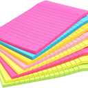 Paper Junkie Lined Sticky Notes in Bright Neon Colors, Self-Stick Memo Notepad 4 inch x 6 inch for Office & School - Pack of 8 Post Notes - Office Supplies