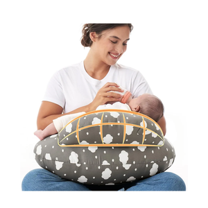 Momcozy Original Nursing Pillow for Breastfeeding-Pioneering Safety Fence- Wider Feeding Pillows for More Support for Mom & Baby- Easier Nursing & Hand Free- Fit for All, Removable Cotton Cover