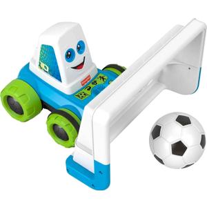 Fisher-Price Preschool Toy Goaldozer Electronic Soccer Game with Net Lights Sounds & Motorized Motion for Sports Play Kids Ages 3+ Years