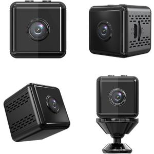 Mini Camera, Home Security Cameras Night Vision Motion Detection for Indoor Outdoor, 128GB Memory Card Storage, Loop Recording, 1080p HD Video Recording, 350mAh Battery