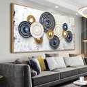 Wall Art Simple Wall Decor Blue and Yellow Canvas Painting Abstract Wall Art for Bedroom Living Room Dining Room Home Office Decor 24"x48" with Framed