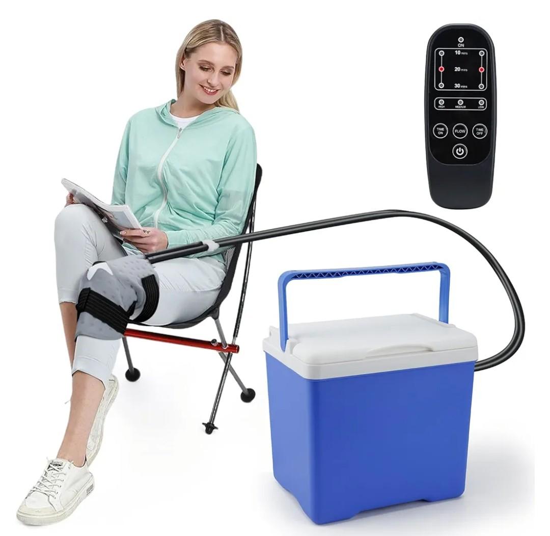 Knee Ice Machine for Post-Surgery – 8-Quart Affordable Cold Therapy Machine for Knee Replacement, 5X Faster Healing, Programmable Ice Therapy with Quiet Motor, Leak-Proof