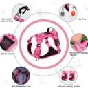 Pink Dog Vest Harness with Airtag Holder, No-Pull Tactical Service Dogs Vest with Handle, Escape Proof Freedom Outdoor Easy Walk Jacket with Back Front Clip for Small Medium Large Breeds,S
