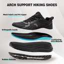 Men's Orthopedic Waterproof Running Shoes Flat Feet: Comfortable Plantar Fasciitis Orthotic Neuropathy Arch Support Tennis Sneakers, Non Slip Casual Standing Driving Walking Shoes Black Size 12