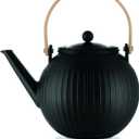 Bodum Douro Porcelain Tea Pot with Stainless Steel Infuser, 51 Ounce, Matte Black