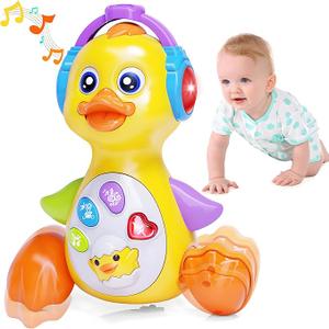 Yerloa Dancing Duck Infant Baby Toy 0-6 3-6 6-12 Month, Crawling Musical Tummy Time Music Light Up 4 5 7 9 10 11 Month Babies Girl Boy Christmas 1st Birthday Gift Moving Walking Activity Developmental