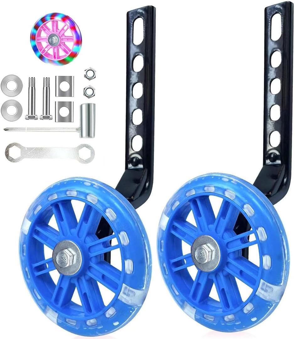 Training Wheels for12/14/16/18/20 Inch BicycleFlash Mute Wheel (blue)