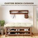 Bench Cushion 30 inches,Indoor/Outdoor Non-Slip Tufted Cushions, Premium Waterproof Linen, Soft Piano Sofa Cushions, High-Density Memory Foam(Light Beige-30x14x4in)