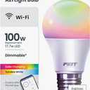 Feit Electric Smart Bulb, 100W Equivalent Color Changing and Tunable White, 2.4Ghz Wifi light bulb, No Hub Needed, Works with Alexa and Google Assistant, High CRI Dimmable LED OM100/RGBW/CA/AG, 1 Pack
