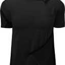 Post Shoulder Surgery Recovery Shirts for Men - Tear Away Snaps Adaptive Chemo Port & Rotator Cuff Shirt Short Sleeve,XXL