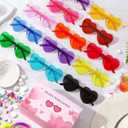 12 Pairs Heart Shaped Sunglasses Candy Color Rimless Fun Heart Glasses for Women Party Favors