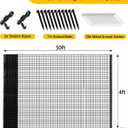 Temporary Fence with Posts, 4'x50' Plastic Fencing Garden Fence Animals Barrier with Fiberglass Stake Windbreak Rope, Portable Snow Fences, Fencing for Dogs Outdoors Backyard (Black)
