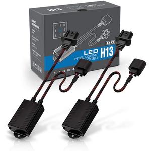 SIR IUS LED Canbus Decoder cancel error message fix bulb on and off problem adapter size H13 (9008), Pack of 2