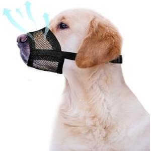 Evollax Dog Muzzle Medium Sized Dogs – Soft Air Mesh Muzzle for Medium Sized Dog | Muzzles for Dogs | Mussle to Stop Biting, Barking and Chewing Size M