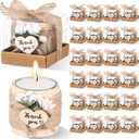 Retisee Wedding Candle Favors for Guests Bridal Shower Wood Memorial Tealight Candle Holder Thank You Gifts Handmade Candles for Wedding Baby Shower Housewarming Table Centerpiece(24 Sets)