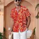 KYKU Funky Hawaiian Shirt for Men Palm Beach Shirts Tropical Vacation Clothes (3X-Large, Abstract Pattern)